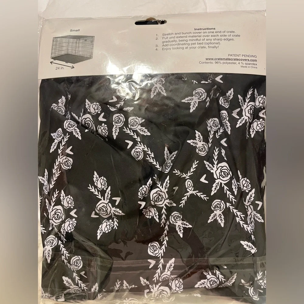Floral Black and White Crate Cover
